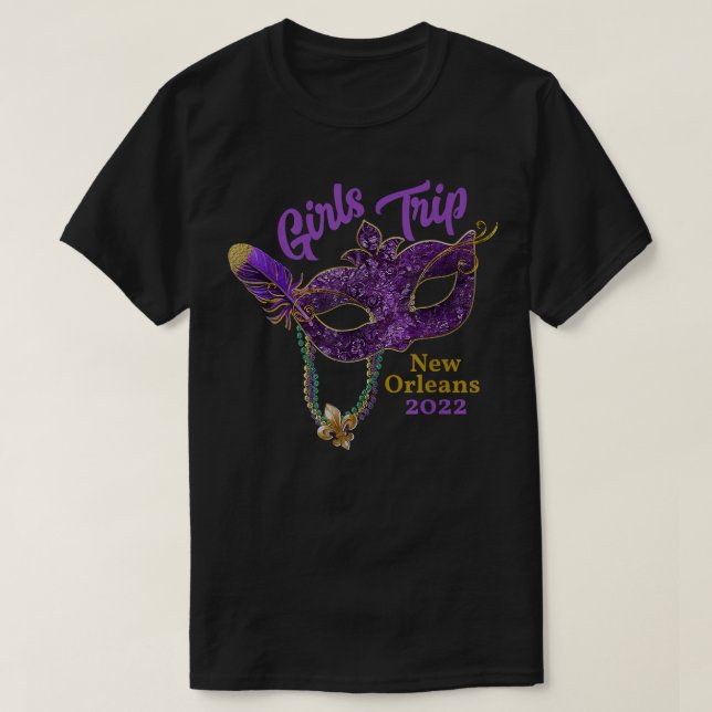 Girls Resa Mardi Gras 2022 New Orleans Bachelorett T Shirt (Design framsida)