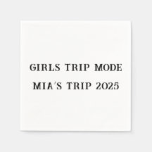 Girls Resa Mode Anpassningsbar Party Napkins - Som