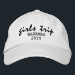 Girls Resa Modern Script Typography-Personlig Broderad Keps<br><div class="desc">Anpassningsbarna Girls Resa Modern Script Typography Personlig Embroied Baseball Cap har den enkla,  moderna,  broderade  "Girls Resa" med plats och datum eller år för personligen. Perfekt till dina nästa flickor resa. Skapat av Evco Studio www.zazzle.com/store/evcostudio</div>