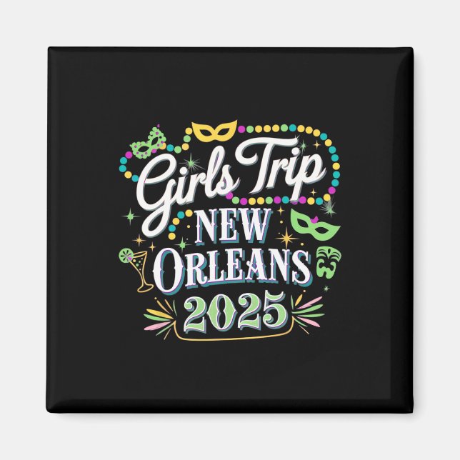 Girls Resa New Orleans 2025 Mardi Gras Magnet (Framsidan)