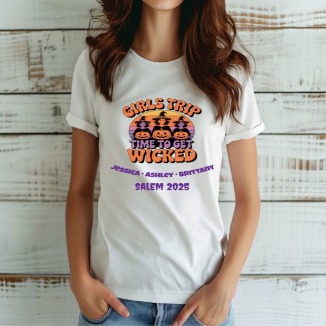 Girls Resa Retro Halloween fest Witch Fiends T Shirt (Skapare uppladdad)