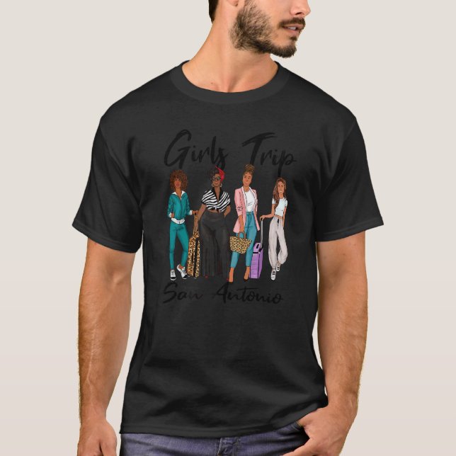 Girls Resa San Antonio för Melanin Afro Black Vaca T Shirt (Framsida)