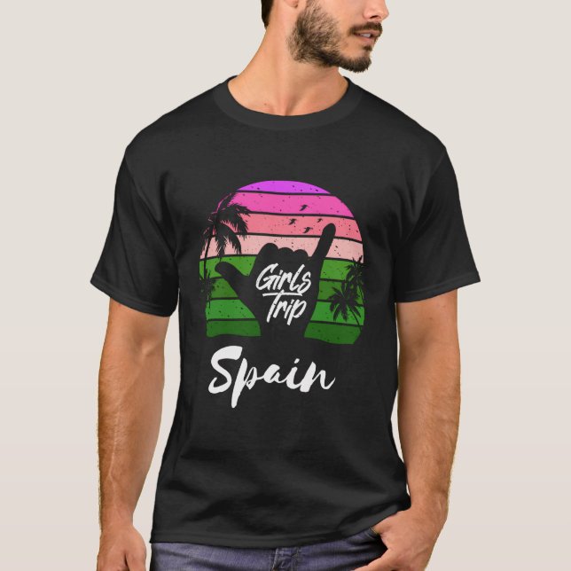 Girls Resa Spain Vacation T Shirt (Framsida)