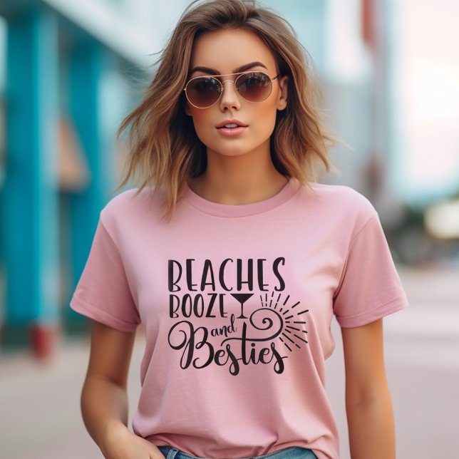 Girls Resa T-Shirt (Beaches Booze and besties is the perfect shirt for your girls beach weekend away!  model is ai )