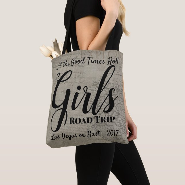 Girls Road Resa Vintage Tygkasse (Närbild)