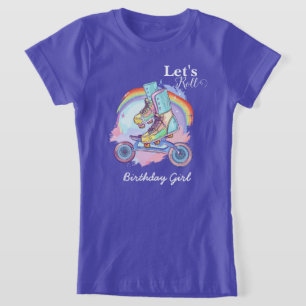 Girls Roller Skating lila Birthday T Shirt