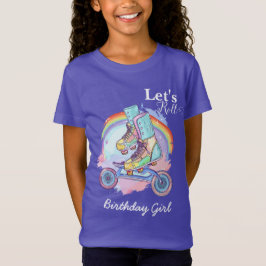 Girls Roller Skating lila Birthday T Shirt