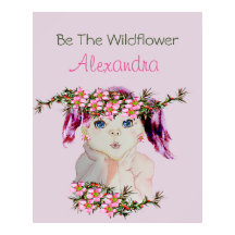 Girls Room Anpassningsbar Blommigt Rosa Lila Wildb