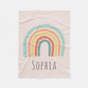 Girls Rosa Boho Rainbow Kids Fleecefilt