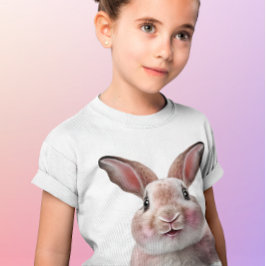 Girls Rosa Cute Funny Bunny Rabbit T Shirt