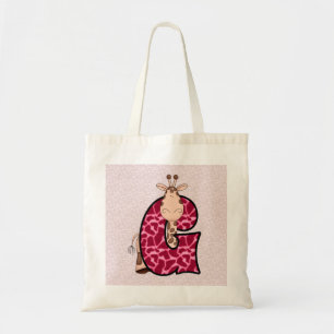 Girls Rosa Giraffe med Brev G Tygkasse