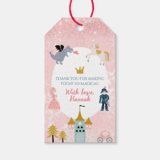 Girls Rosa Magic Princess Birthday Tack Presentetikett