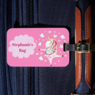 Girls Rosa Unicorn Ballerina Kids Travel Bagagebricka