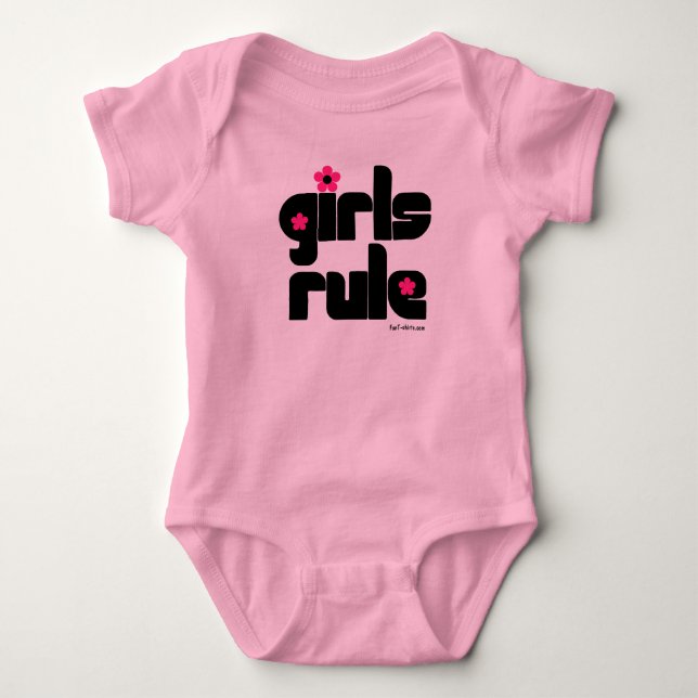 Girls Rule baby Tee Shirt (Framsida)