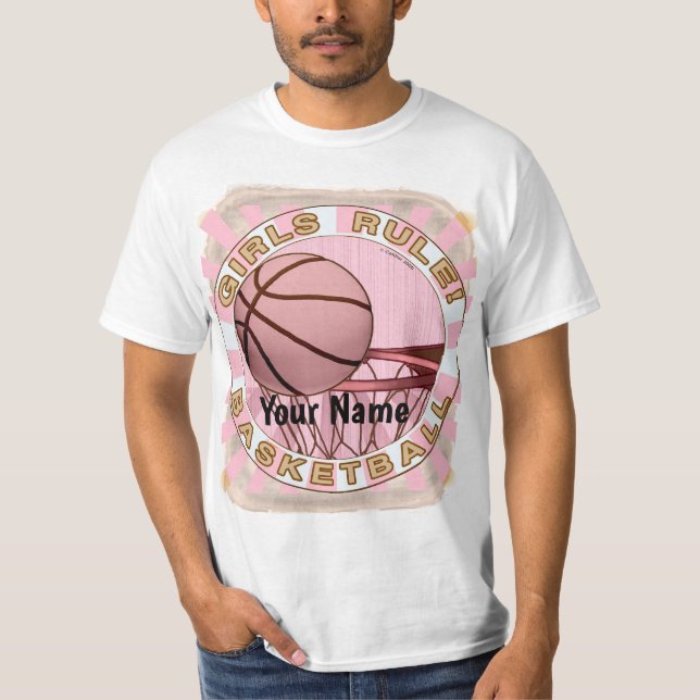 Girls Rule Basketball T Shirt (Framsida)