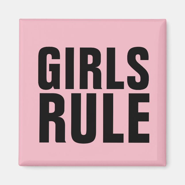 GIRLS RULE Fridge Magnets Magnet (Framsidan)