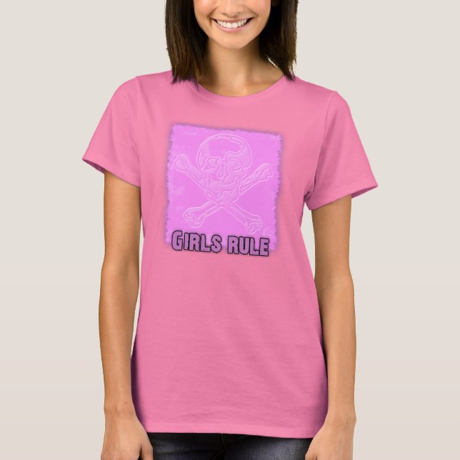 Girls Rule Skull & Kor Bones T-shirt (Framsida)