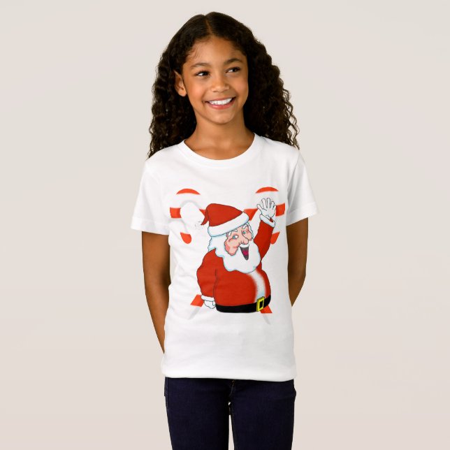 Girls Santa Helgdag T-Shirt (Hel framsida)