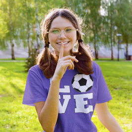 Girls Scoer KÄRLEK Cute Soccer Player Jersey Shirt Tee