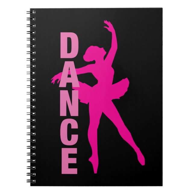 Girls Shock rosa Ballerina Dance Anteckningsbok (Framsidan)