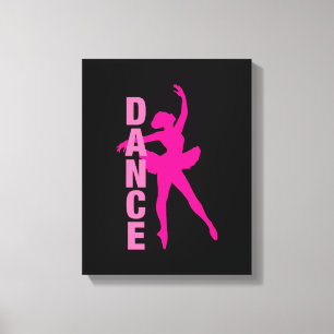 Girls Shock rosa Ballerina Dance Canvastryck