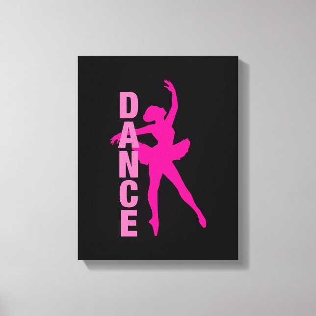 Girls Shock rosa Ballerina Dance Canvastryck (Framsida)