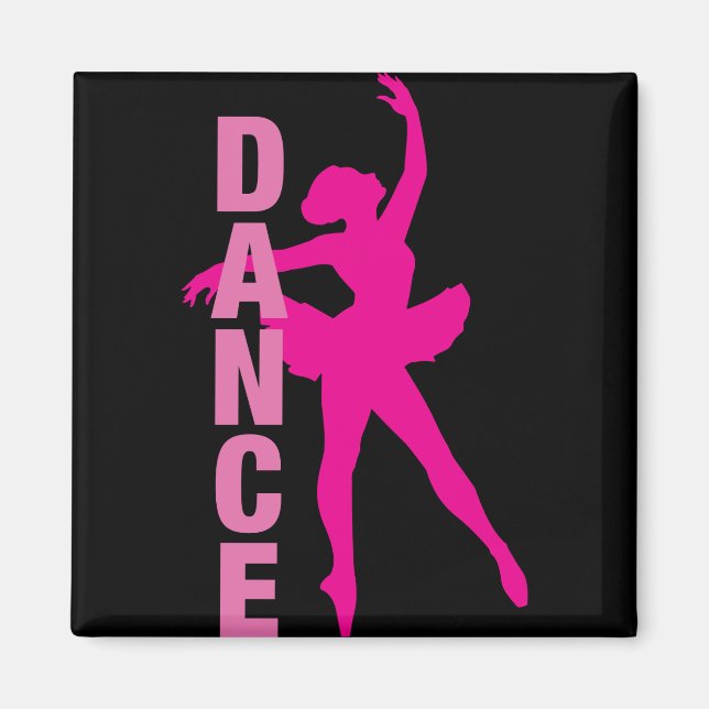 Girls Shock rosa Ballerina Dance Magnet (Framsidan)