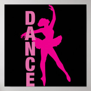 Girls Shock rosa Ballerina Dance Poster