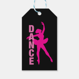 Girls Shock rosa Ballerina Dance Presentetikett