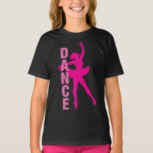 Girls Shock rosa Ballerina Dance T Shirt