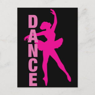 Girls Shock rosa Ballerina Dance Vykort