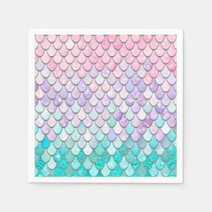 Girls Sjöjungfru Födelsedagsfest Napkins Pappersservett