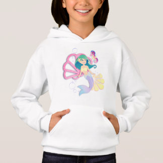 Girls Sjöjungfru Hoodie Youth X-Small till Large T Shirt