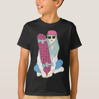 Girls Skate Skateboard Skateboarding Do A Kickflip T Shirt