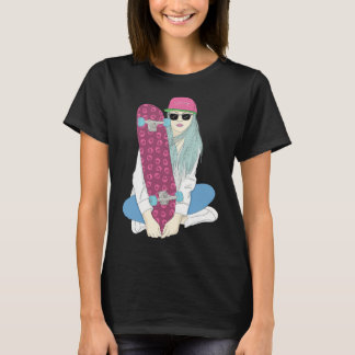 Girls Skate Skateboard Skateboarding Do A Kickflip T Shirt