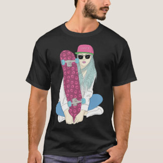 Girls Skate Skateboard Skateboarding Do A Kickflip T Shirt