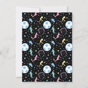 Girls Soccer Silhouettes Stars och Sparkles Julkort
