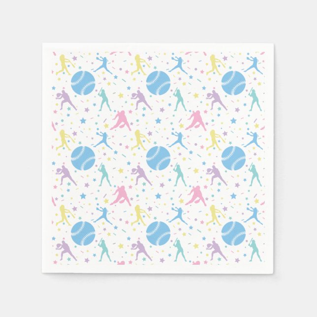 Girls Softball Player Stars Pappersservett (Framsidan)