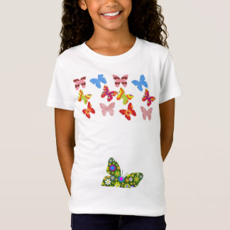Girls Söt Butterflies Tee Shirt