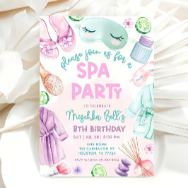 Girls Spa Birthday, Spa Party Birthday Glam Party Inbjudningar