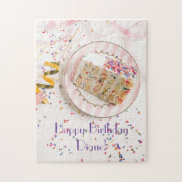 Girls Sparkly Sprinkles White Birthday Cake Pussel