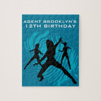 Girls Spy Party Teal Fingerprint Pussel