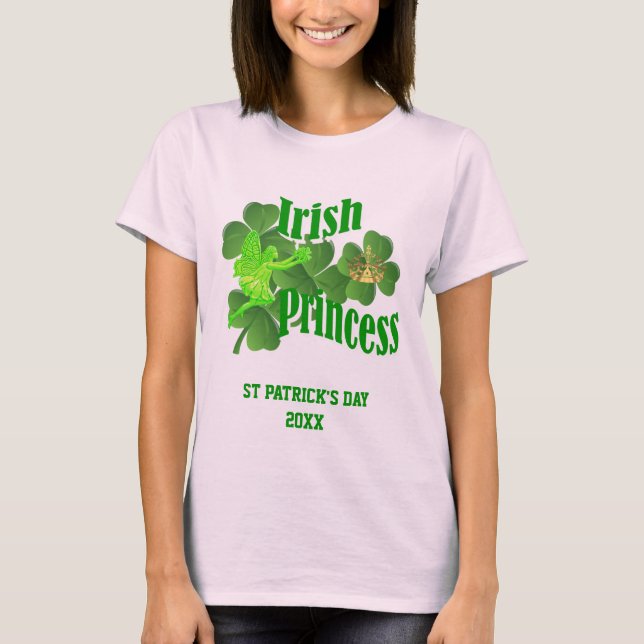 Girls St patricks day Irish Princess T-Shirt (Framsida)