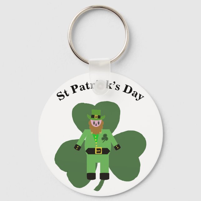 Girls St patricks day Leprechaun Nyckelring (Framsida)