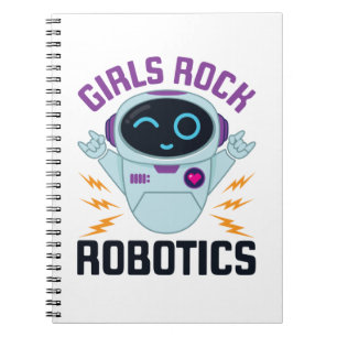 Girls Sten Robotics Cute Robot Team Women Anteckningsbok