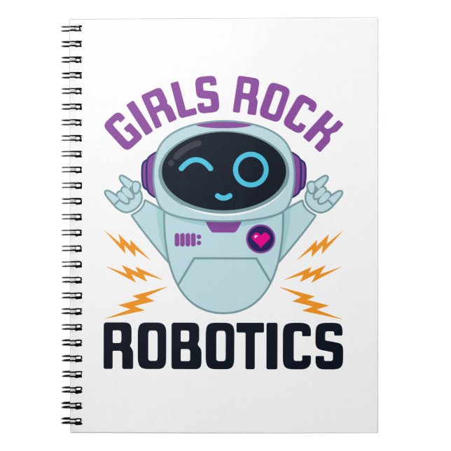 Girls Sten Robotics Cute Robot Team Women Anteckningsbok (Framsidan)