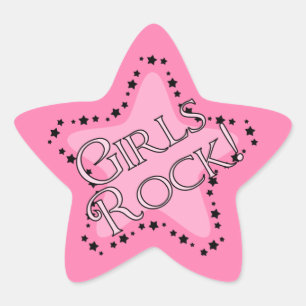 Girls Sten Rosa Star Stjärnformat Klistermärke