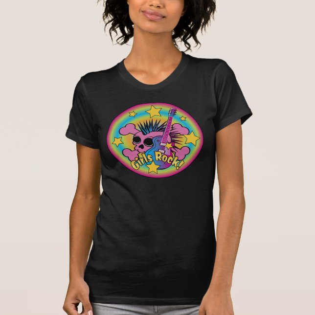 Girls Sten Skull T Shirt (Framsida)