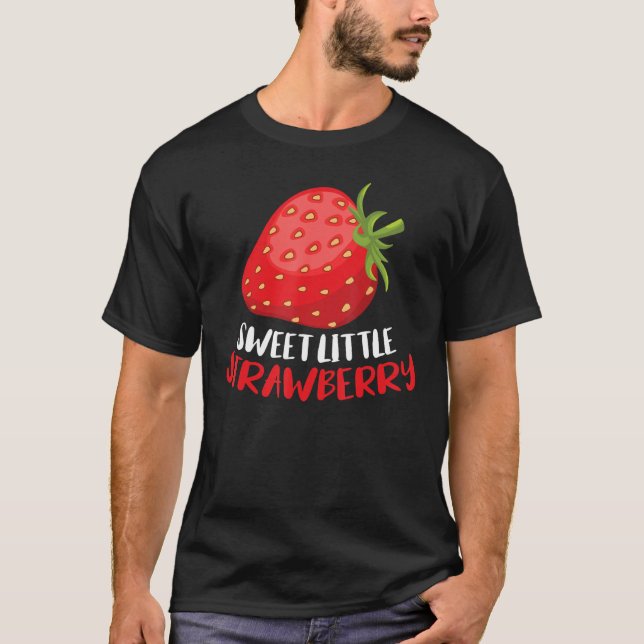 Girls Strawberry Sweet Little Strawberry Fruit T Shirt (Framsida)