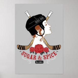 Girls Sugar och Spice Hockey Room Poster